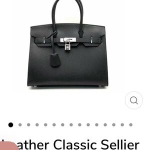 COPY - Birkin style- Black Leather Classic Handbag